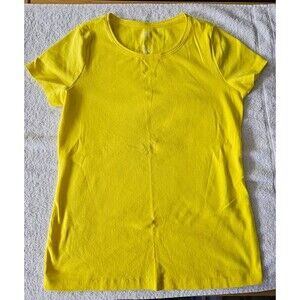 St. John’s Bay Women’s Essential T‑Shirt Yellow Casual Summer Short Sleeve